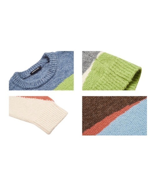 MODITEC(モディテック)の「【MODITEC/モディテック】COLOR BLOCKING SWEATER / ニット セーター 秋服 冬服 オーバーサイズ ビッグサイズ(ニット/セーター・メンズ・グレー・L)」の7枚目の写真