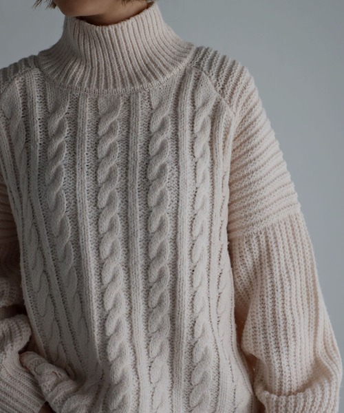 ハイネックケーブルニット（ニット/セーター）｜Bonjour Sagan