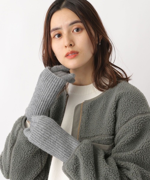 LEPSIM(レプシィム)の「2ピースセットニットグローブ 299605(手袋・レディース・グレー/ブラック/グリーン/ベージュ・ONE SIZE)」の3枚目の写真