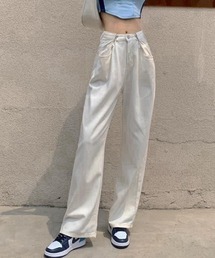 Coo+i（クーイ）の「ウエストホックタックデニムパンツ（デニムパンツ）」