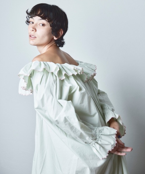 papier（パピエ）の「papier/パピエ/Carrie dress（ワンピース・レディース・ホワイト/ミント/ブラック・FREE）」の3枚目の写真