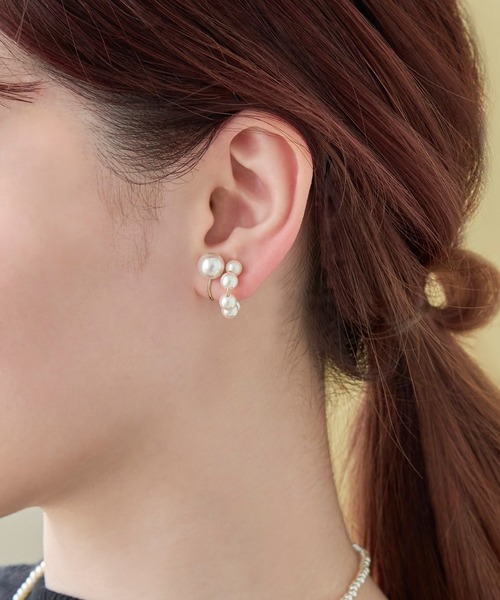 Phoebe（フィービィー）の「ディファレントサイズパールイヤリング（イヤリング・レディース・ホワイト・FREE）」の9枚目の写真