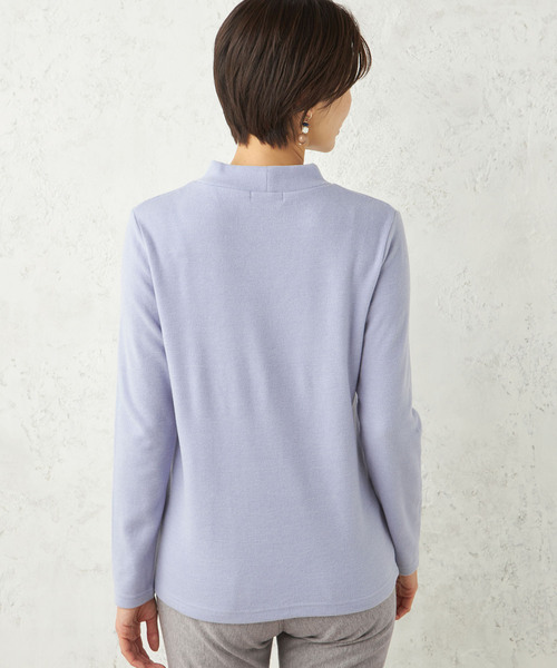 DECOY SINCE 1981（デコイシンスイチキュウハチイチ）の「【吸湿発熱】シアバター配合日本製ハイネックカットプルオーバー（Tシャツ/カットソー・レディース・サックスブルー/パープル/アイボリー/ピンク/イエロー/グリーン/マスタード・L/LL/M）」の11枚目の写真