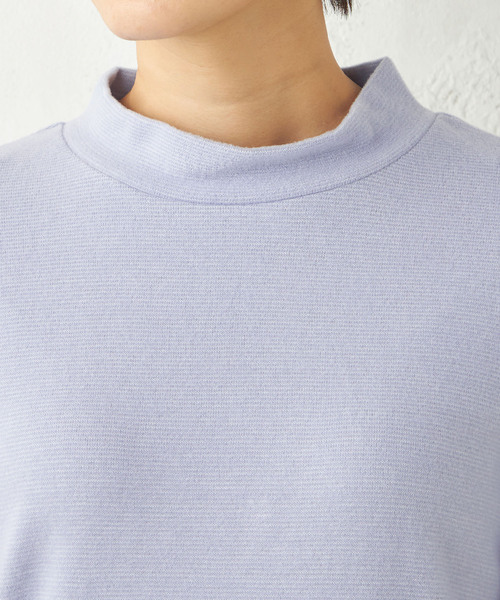 DECOY SINCE 1981（デコイシンスイチキュウハチイチ）の「【吸湿発熱】シアバター配合日本製ハイネックカットプルオーバー（Tシャツ/カットソー・レディース・サックスブルー/パープル/アイボリー/ピンク/イエロー/グリーン/マスタード・L/LL/M）」の13枚目の写真