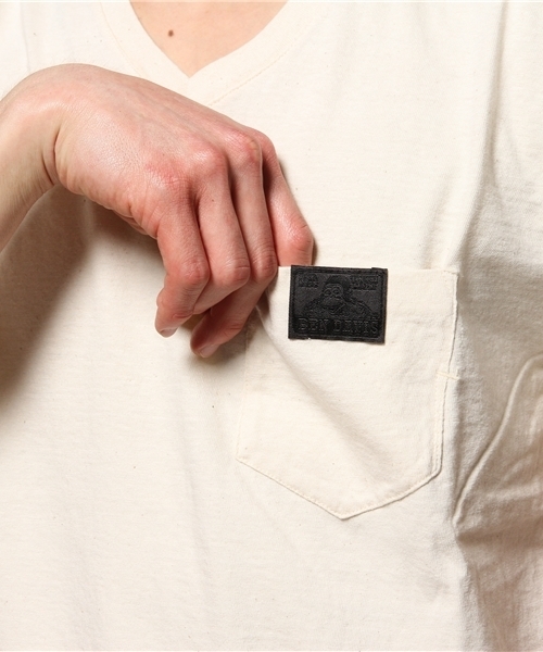 BEN DAVIS BLACKOUT COLLECTION（ベンデイビスブラックアウトコレクション）の「BEN DAVIS BLACKOUT COLLECTION V-NECK POKET TEE（Tシャツ/カットソー・メンズ・ホワイト/ブラック/ナチュラル/ブルー・SMALL/LARGE/MEDIUM）」の10枚目の写真