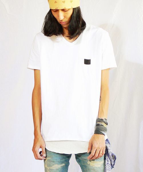 BEN DAVIS BLACKOUT COLLECTION（ベンデイビスブラックアウトコレクション）の「BEN DAVIS BLACKOUT COLLECTION V-NECK POKET TEE（Tシャツ/カットソー・メンズ・ホワイト/ブラック/ナチュラル/ブルー・SMALL/LARGE/MEDIUM）」の17枚目の写真