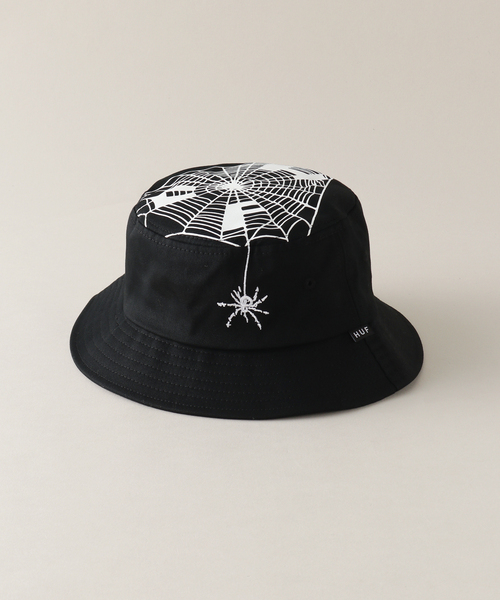 HUF(ハフ)の「【HUF / ハフ】TANGLED WEBS BUCKET(ハット・メンズ・ブラック・FREE)」の1枚目の写真