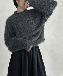 ハイネックシャギーニット