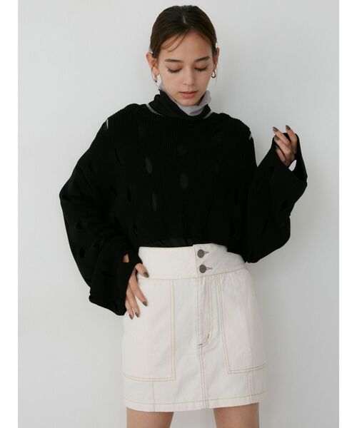 MURUA（ムルーア）の「ハイウエストタイトミニスカート【セットアップ着用可】（スカート・レディース・ホワイト/グレー・1/2）」の20枚目の写真