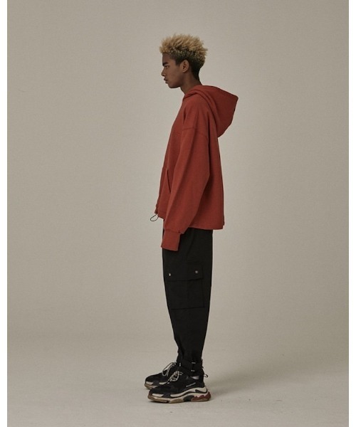 VIBGYOR(ヴィブジョー)の「【Re:one】-OVERR- STOPPER ORANGE HOODIE(MA)(パーカー・メンズ・オレンジ・FREE)」の4枚目の写真