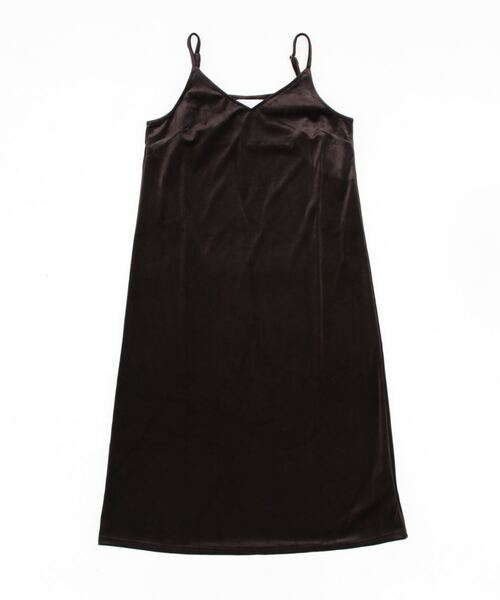 MAISON BREEZE（メゾンブリーズ）の「【MAISON BREEZE】ベロアキャミワンピース SCCH266（ワンピース・レディース・チャコールグレー/ブラウン/ダークブラウン/ブラック/ベージュ・FREE）」の4枚目の写真