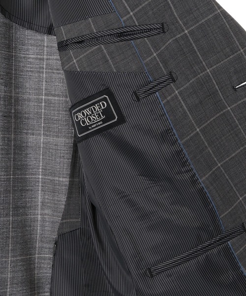 CROWDED CLOSET（クラウデッドクローゼット）の「【COOLMAX ECOMADE(クールマックス エコメイド)】NARROWピンチェックウィンドウペンスーツ/別売りベストあり/2ピースビジネスセットアップスーツ（セットアップ・メンズ・グレー/ネイビー・01/02/03/04）」の12枚目の写真