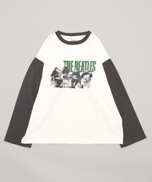 The Beatles | 【THE BEATLES/ザ・ビートルズ 】袖配色 ビッグシルエット フォトプリント ロンT ツアーT バンドT ロックT 古着 60年代 70年代 80年代(Tシャツ/カットソー)
