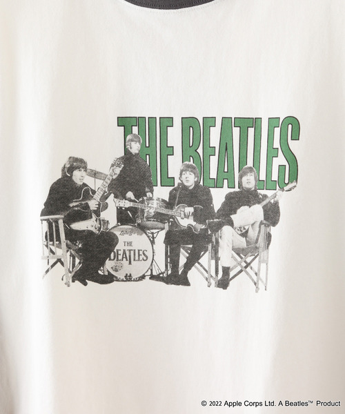 【THE BEATLES/ザ・ビートルズ 】袖配色 ビッグシルエット フォトプリント ロンT ツアーT バンドT ロックT 古着 60年代 70年代 80年代（Tシャツ/カットソー）｜The Beatles（ザビートルズ）