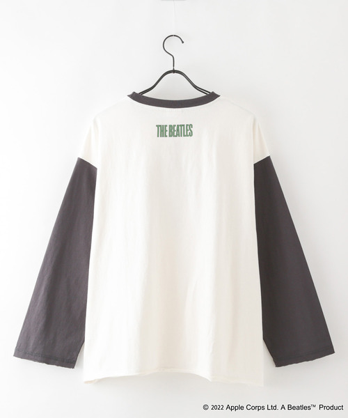 【THE BEATLES/ザ・ビートルズ 】袖配色 ビッグシルエット フォトプリント ロンT ツアーT バンドT ロックT 古着 60年代 70年代 80年代（Tシャツ/カットソー）｜The Beatles（ザビートルズ）