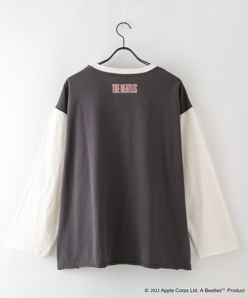 【THE BEATLES/ザ・ビートルズ 】袖配色 ビッグシルエット フォトプリント ロンT ツアーT バンドT ロックT 古着 60年代 70年代 80年代（Tシャツ/カットソー）｜The Beatles（ザビートルズ）