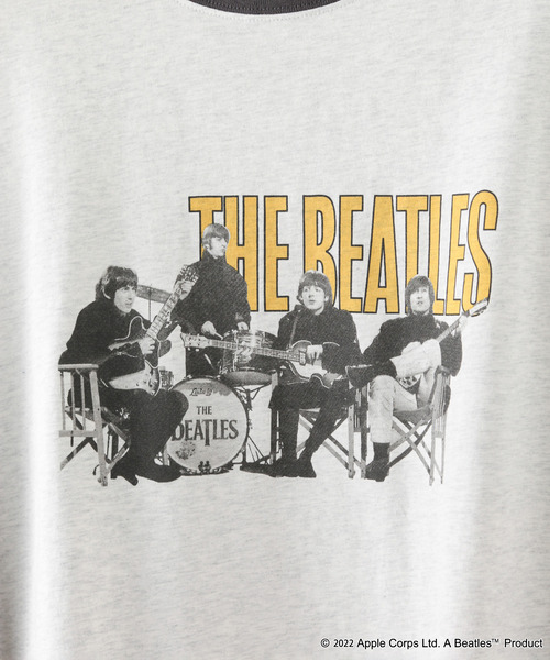 【THE BEATLES/ザ・ビートルズ 】袖配色 ビッグシルエット フォトプリント ロンT ツアーT バンドT ロックT 古着 60年代 70年代 80年代（Tシャツ/カットソー）｜The Beatles（ザビートルズ）