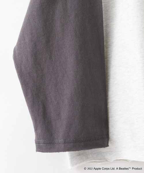【THE BEATLES/ザ・ビートルズ 】袖配色 ビッグシルエット フォトプリント ロンT ツアーT バンドT ロックT 古着 60年代 70年代 80年代（Tシャツ/カットソー）｜The Beatles（ザビートルズ）