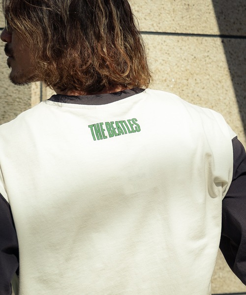 【THE BEATLES/ザ・ビートルズ 】袖配色 ビッグシルエット フォトプリント ロンT ツアーT バンドT ロックT 古着 60年代 70年代 80年代（Tシャツ/カットソー）｜The Beatles（ザビートルズ）