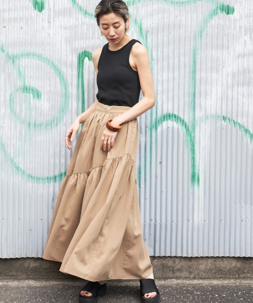 Auntie Rosa Holiday（アンティローザホリデー）の「イレギュラー切替ギャザーボリュームスカート（スカート・レディース・ベージュ/ピンク/グレー・FREE）」の9枚目の写真