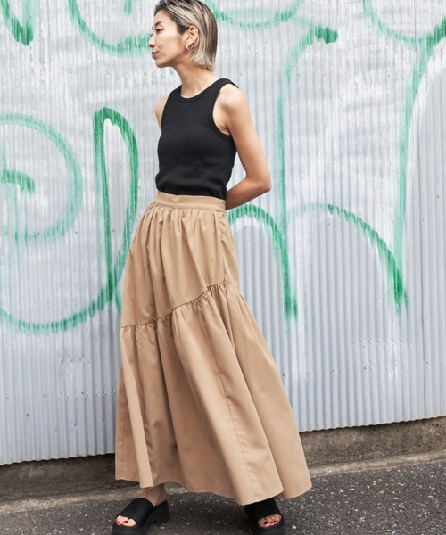 Auntie Rosa Holiday（アンティローザホリデー）の「イレギュラー切替ギャザーボリュームスカート（スカート・レディース・ベージュ/ピンク/グレー・FREE）」の12枚目の写真