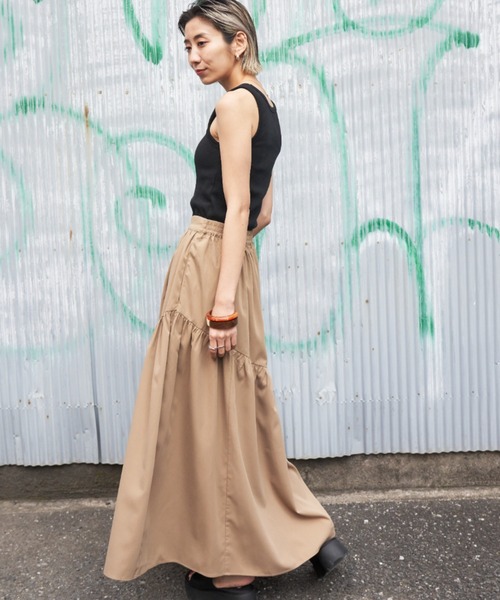 Auntie Rosa Holiday（アンティローザホリデー）の「イレギュラー切替ギャザーボリュームスカート（スカート・レディース・ベージュ/ピンク/グレー・FREE）」の14枚目の写真