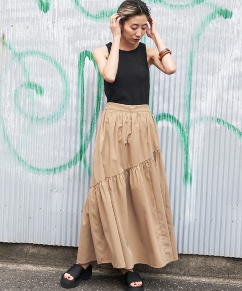 Auntie Rosa Holiday（アンティローザホリデー）の「イレギュラー切替ギャザーボリュームスカート（スカート・レディース・ベージュ/ピンク/グレー・FREE）」の11枚目の写真