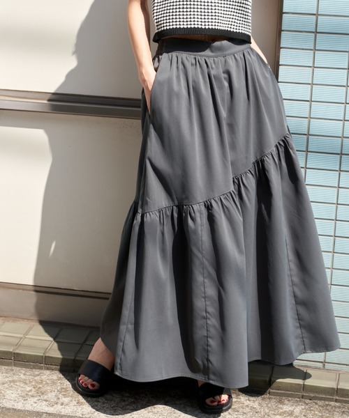 Auntie Rosa Holiday（アンティローザホリデー）の「イレギュラー切替ギャザーボリュームスカート（スカート・レディース・ベージュ/ピンク/グレー・FREE）」の19枚目の写真