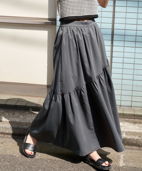 Auntie Rosa Holiday（アンティローザホリデー）の「イレギュラー切替ギャザーボリュームスカート（スカート・レディース・ベージュ/ピンク/グレー・FREE）」の21枚目の写真