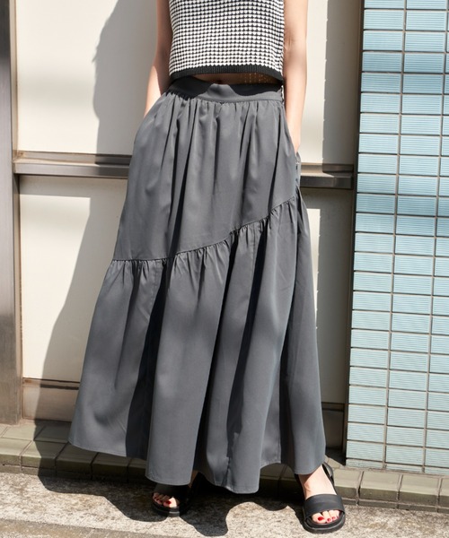 Auntie Rosa Holiday（アンティローザホリデー）の「イレギュラー切替ギャザーボリュームスカート（スカート・レディース・ベージュ/ピンク/グレー・FREE）」の18枚目の写真