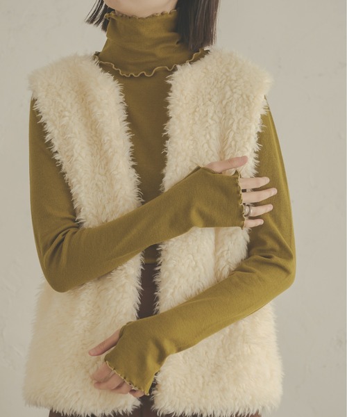 Ambre Neige（アンブルネージュ）の「指穴テレコメロートップス／【WEB/EC限定商品】（Tシャツ/カットソー・レディース・アイボリー/ピンク/ライトグリーン・FREE）」の8枚目の写真