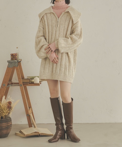 Ambre Neige（アンブルネージュ）の「指穴テレコメロートップス／【WEB/EC限定商品】（Tシャツ/カットソー・レディース・アイボリー/ピンク/ライトグリーン・FREE）」の14枚目の写真