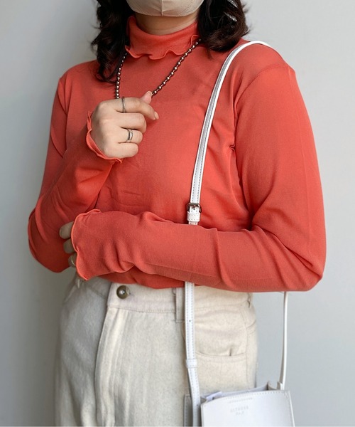 CPCM(シーピーシーエム)の「23パワーネットインナーメロータートル(Tシャツ/カットソー・メンズ・イエロー/オレンジ/ブラック/ベージュ/アイボリー・FREE)」の5枚目の写真