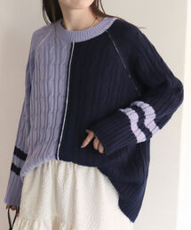 fredy emue | バイカラーケーブルニット(ニット/セーター)