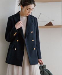 OPAQUE.CLIP | 【JAPAN FABRIC】ウールMIXネイビーブレザー(テーラードジャケット)