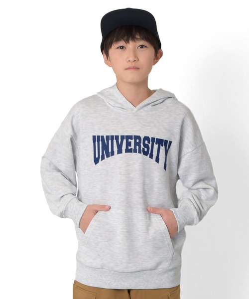 GLAZOS(グラソス)の「裏毛・カレッジプリントパーカー(パーカー・キッズ・オートミール/カーキ/ブラック/グレー・140cm/150cm/160cm/170cm)」の9枚目の写真