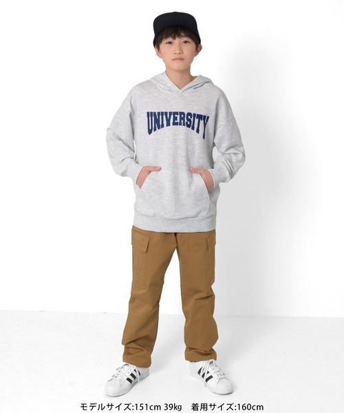 GLAZOS(グラソス)の「裏毛・カレッジプリントパーカー(パーカー・キッズ・オートミール/カーキ/ブラック/グレー・140cm/150cm/160cm/170cm)」の12枚目の写真
