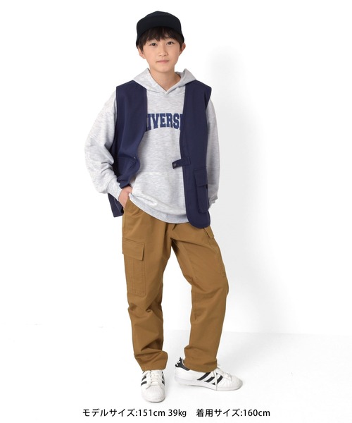 GLAZOS(グラソス)の「裏毛・カレッジプリントパーカー(パーカー・キッズ・オートミール/カーキ/ブラック/グレー・140cm/150cm/160cm/170cm)」の6枚目の写真