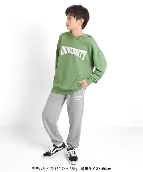 GLAZOS(グラソス)の「裏毛・カレッジプリントパーカー(パーカー・キッズ・オートミール/カーキ/ブラック/グレー・140cm/150cm/160cm/170cm)」の16枚目の写真