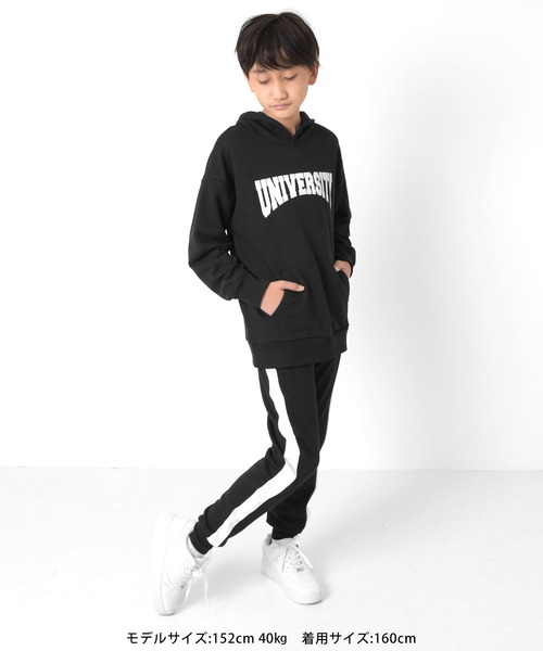 GLAZOS(グラソス)の「裏毛・カレッジプリントパーカー(パーカー・キッズ・オートミール/カーキ/ブラック/グレー・140cm/150cm/160cm/170cm)」の14枚目の写真