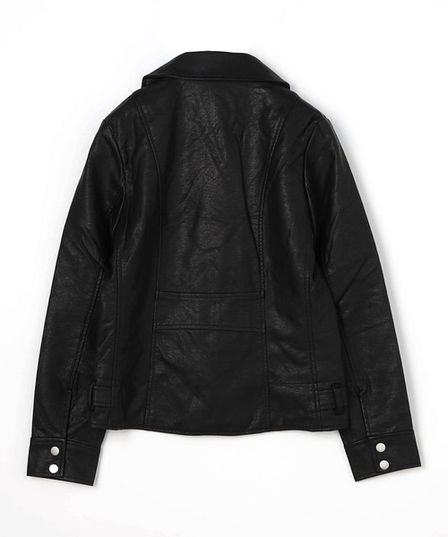 NICOLE white（ニコルホワイト）の「フェイクレザー ダブルライダースジャケット（ライダースジャケット・レディース・ブラック/アッシュグレー/ベージュ・MEDIUM/LARGE）」の19枚目の写真