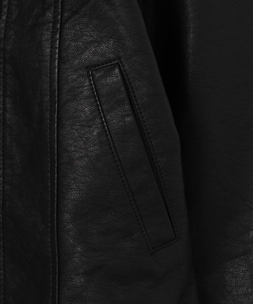 NICOLE white（ニコルホワイト）の「フェイクレザー ダブルライダースジャケット（ライダースジャケット・レディース・ブラック/アッシュグレー/ベージュ・MEDIUM/LARGE）」の17枚目の写真