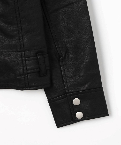 NICOLE white（ニコルホワイト）の「フェイクレザー ダブルライダースジャケット（ライダースジャケット・レディース・ブラック/アッシュグレー/ベージュ・MEDIUM/LARGE）」の16枚目の写真