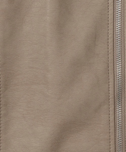 NICOLE white（ニコルホワイト）の「フェイクレザー ダブルライダースジャケット（ライダースジャケット・レディース・ブラック/アッシュグレー/ベージュ・MEDIUM/LARGE）」の13枚目の写真