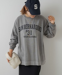 PUAL CE CIN | プレーティング加工カレッジロゴプリントプルオーバー(Tシャツ/カットソー)