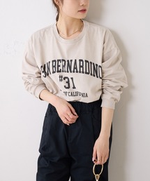 PUAL CE CIN | プレーティング加工カレッジロゴプリントプルオーバー(Tシャツ/カットソー)