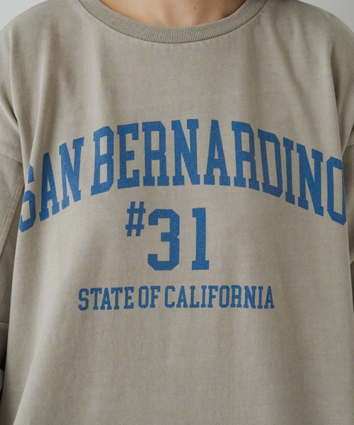 PUAL CE CIN（ピュアルセシン）の「プレーティング加工カレッジロゴプリントプルオーバー（Tシャツ/カットソー・レディース・ライトベージュ/ベージュ/グレー・FREE）」の18枚目の写真