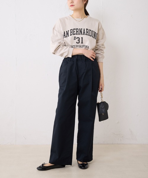 PUAL CE CIN（ピュアルセシン）の「プレーティング加工カレッジロゴプリントプルオーバー（Tシャツ/カットソー・レディース・ライトベージュ/ベージュ/グレー・FREE）」の7枚目の写真