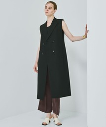 【STUDIOUS/ステュディオス】クリアーツイルロングジレ