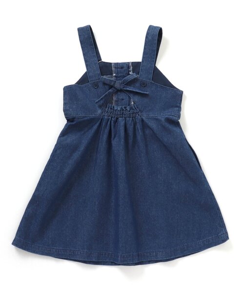 apres les cours（アプレレクール）の「後ろリボンフレアジャンパースカート（ジャンパースカート・キッズ・インディゴブルー/ラベンダー・90/100/110/120/80/130/140）」の2枚目の写真